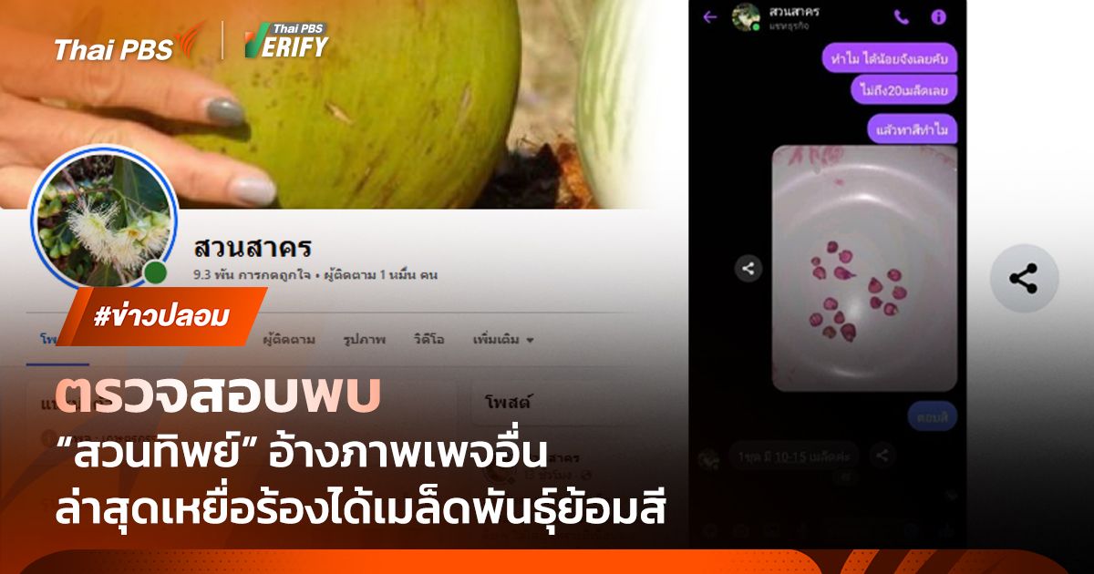 ตรวจสอบพบ : "สวนทิพย์" เจ้าเก่ายังอยู่ ล่าสุดเหยื่อร้องได้เมล็ดพันธุ์ไม่ตรงปก