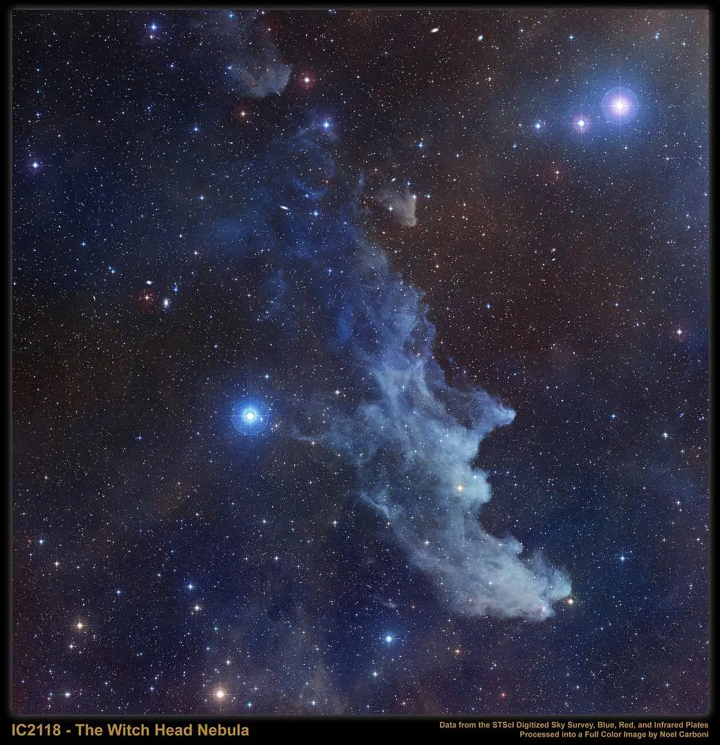 เนบิวลาหัวแม่มด ภาพจาก NASA/STScI Digitized Sky Survey/Noel Carboni