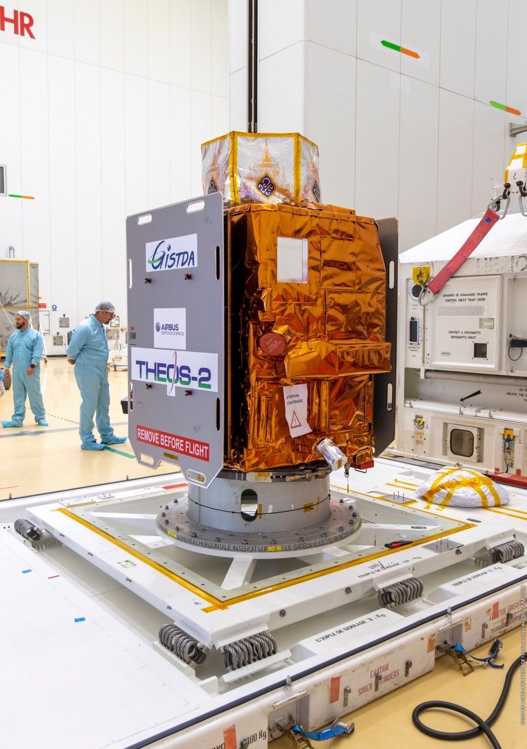 ดาวเทียม THEOS-2 ของประเทศไทยโดยบริษัท Arianespace : ที่มาภาพ GISTDA