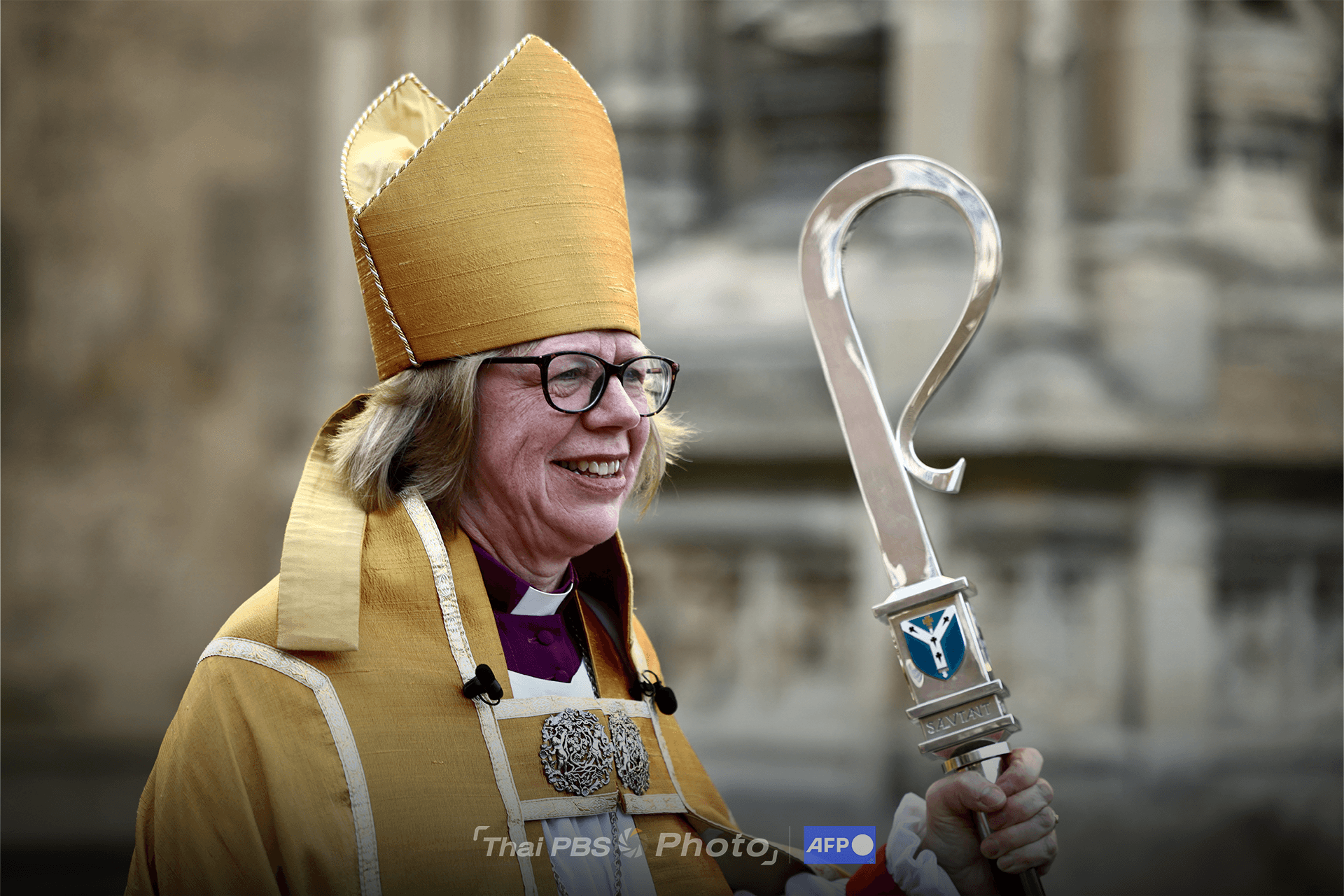 ซาราห์ มัลลัลลี อาร์บิชอปหญิงคนแรกแห่งแคนเทอร์เบอรี (ภาพ : Henry Nicholis /AFP)