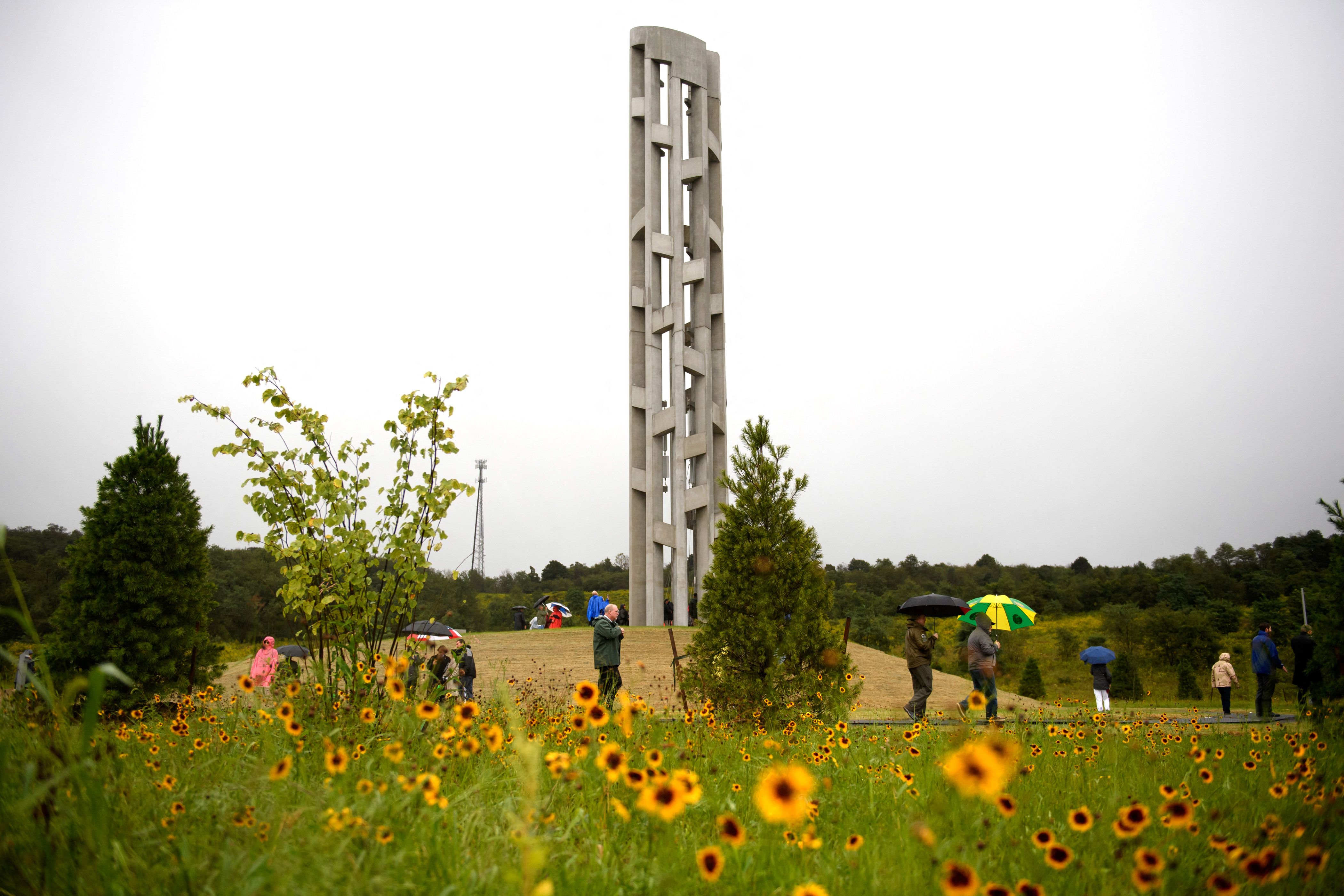 หอคอยแห่งสรรพเสียงประจำ Flight 93 National Memorial (ภาพจาก: Jeff Swensen/Getty Images via AFP)