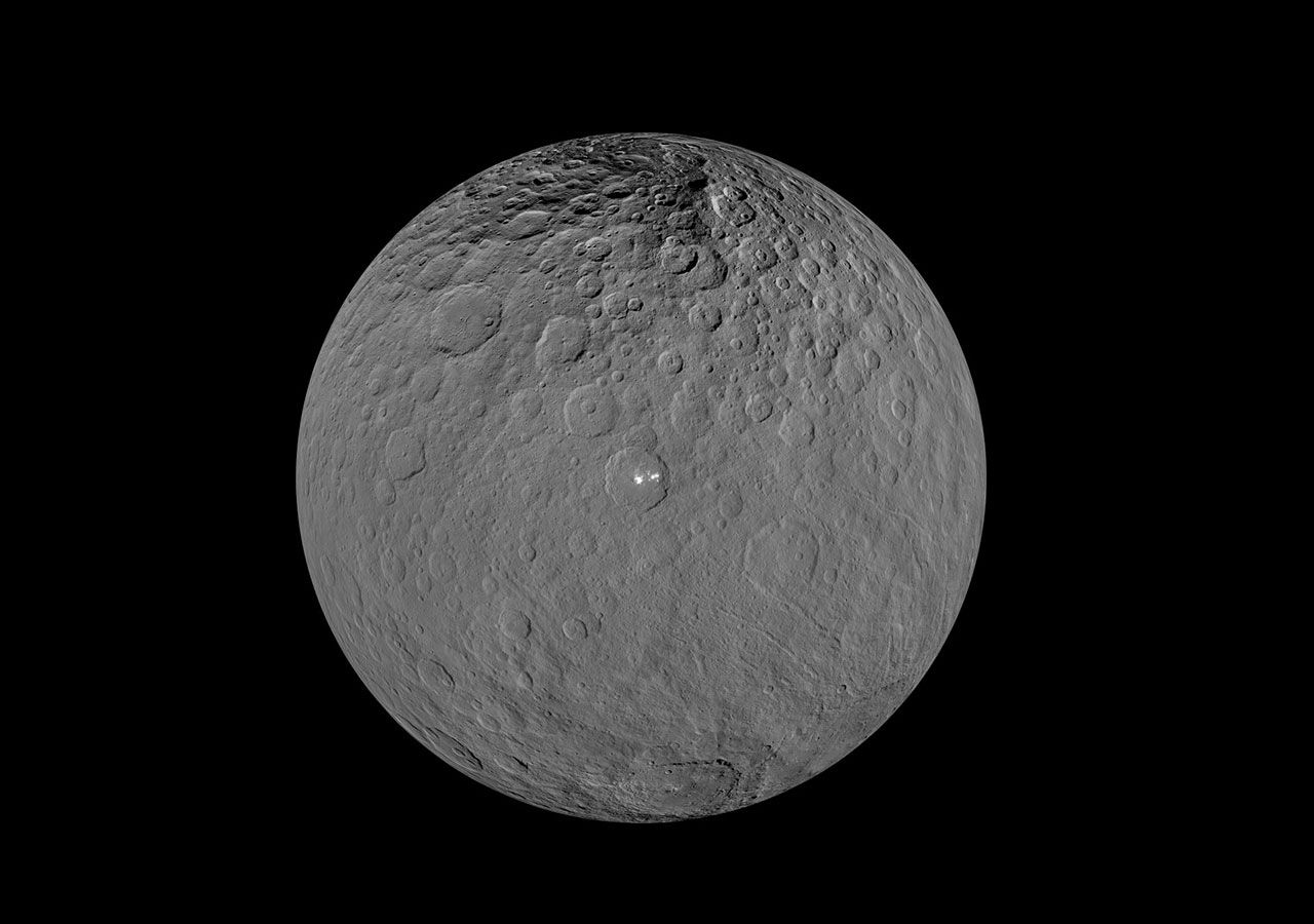 ดาวเคราะห์ Ceres ถ่ายภาพโดยภารกิจ Dawn กราฟิกจาก NASA