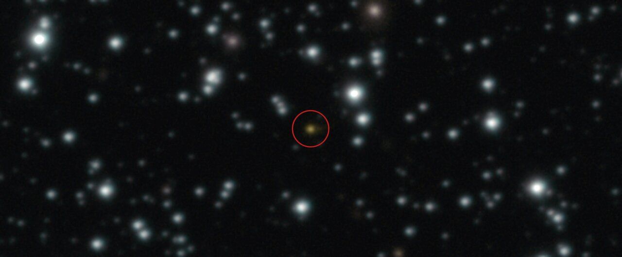ภาพตำแหน่งการปะทุของรังสีแกมมา GRB 250702B บนท้องฟ้า ภาพจาก ESO