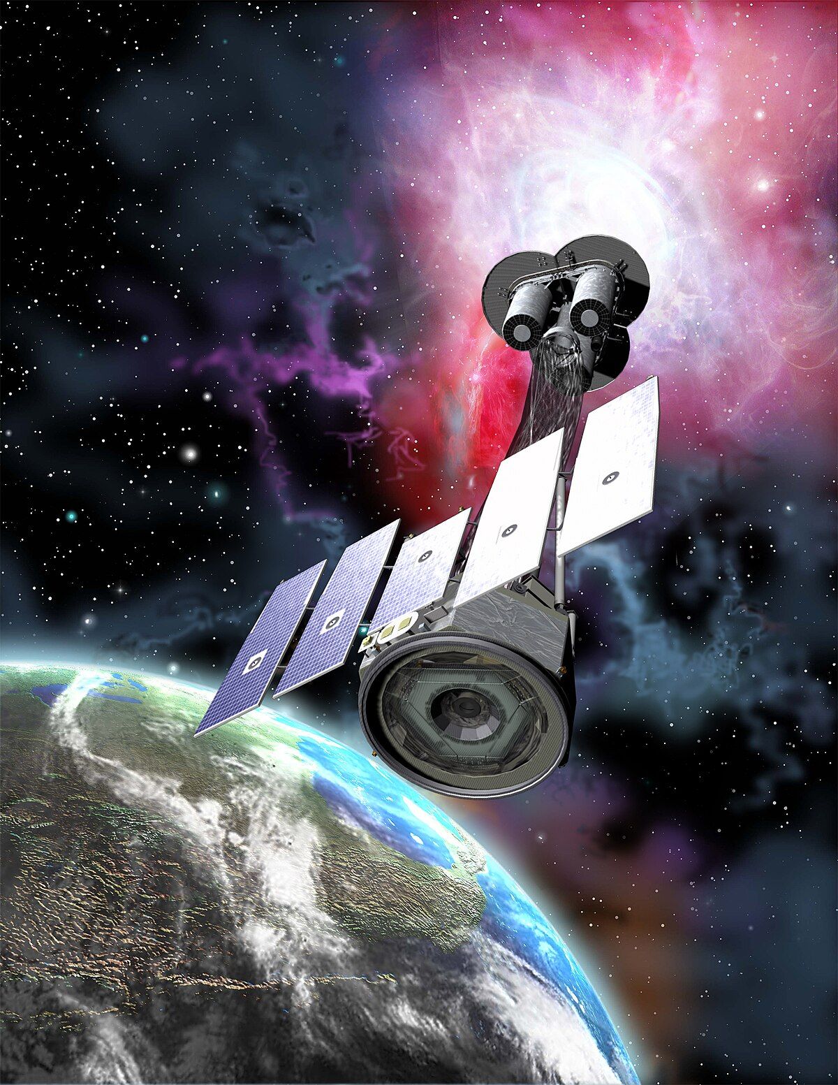 ภาพวาดของกล้องโทรทรรศน์อวกาศ IXPE ภาพจาก NASA