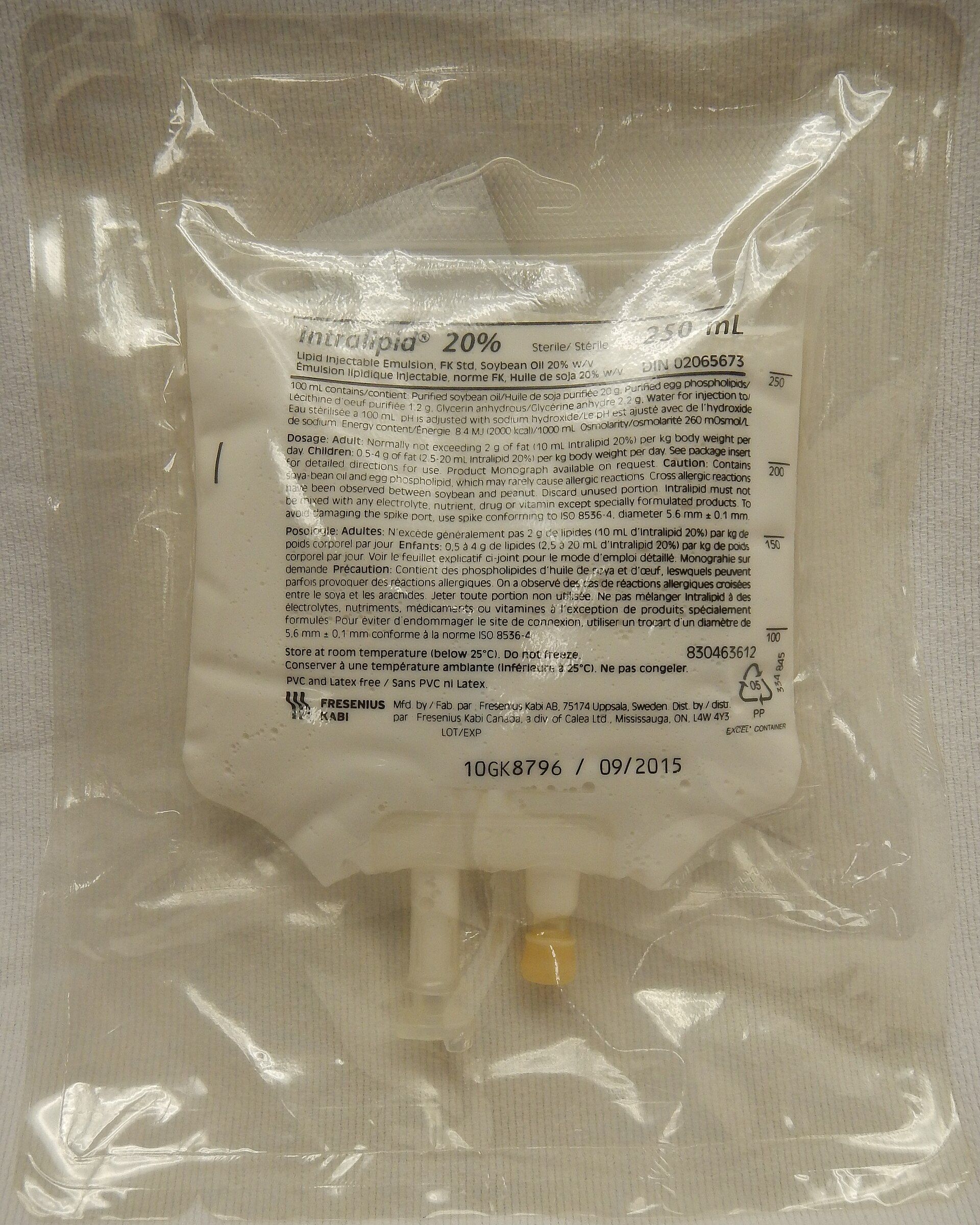 Lipid Emulsion เป็นหนึ่งในส่วนประกอบของสารอาหาร TPN