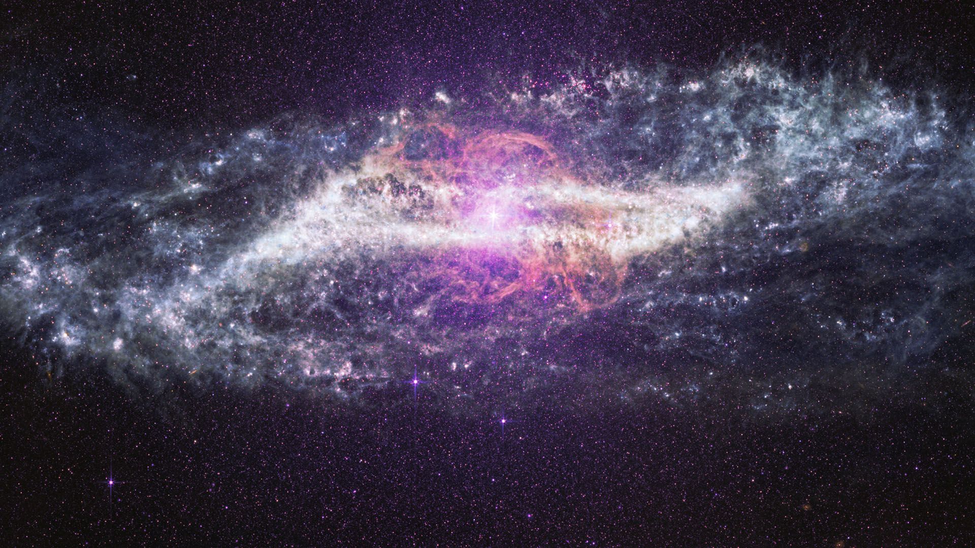 ภาพของเซนทอรัส เอ จากกล้อง MIRI ของกล้องโทรทรรศน์อวกาศเจมส์ เวบบ์ ภาพจาก NASA