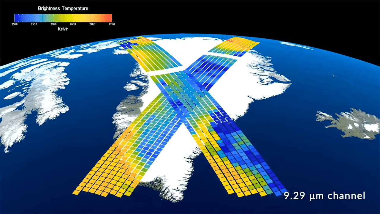 ภาพจุดความร้อนที่พื้นที่ต่าง ๆ ที่เก้บได้จาก PREFIRE ภาพจาก NASA