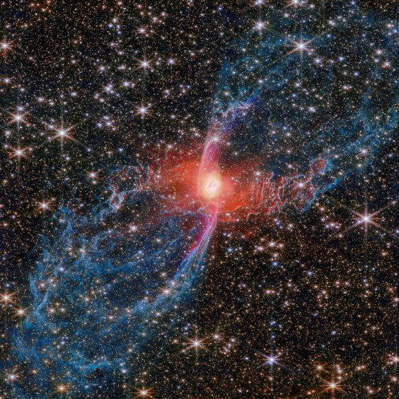 “เนบิวลาแมงมุมแดง” (Red Spider Nebula) ภาพจาก NASA / ESA / CSA / Webb / J.H. Kastner, Rochester Institute of Technology.