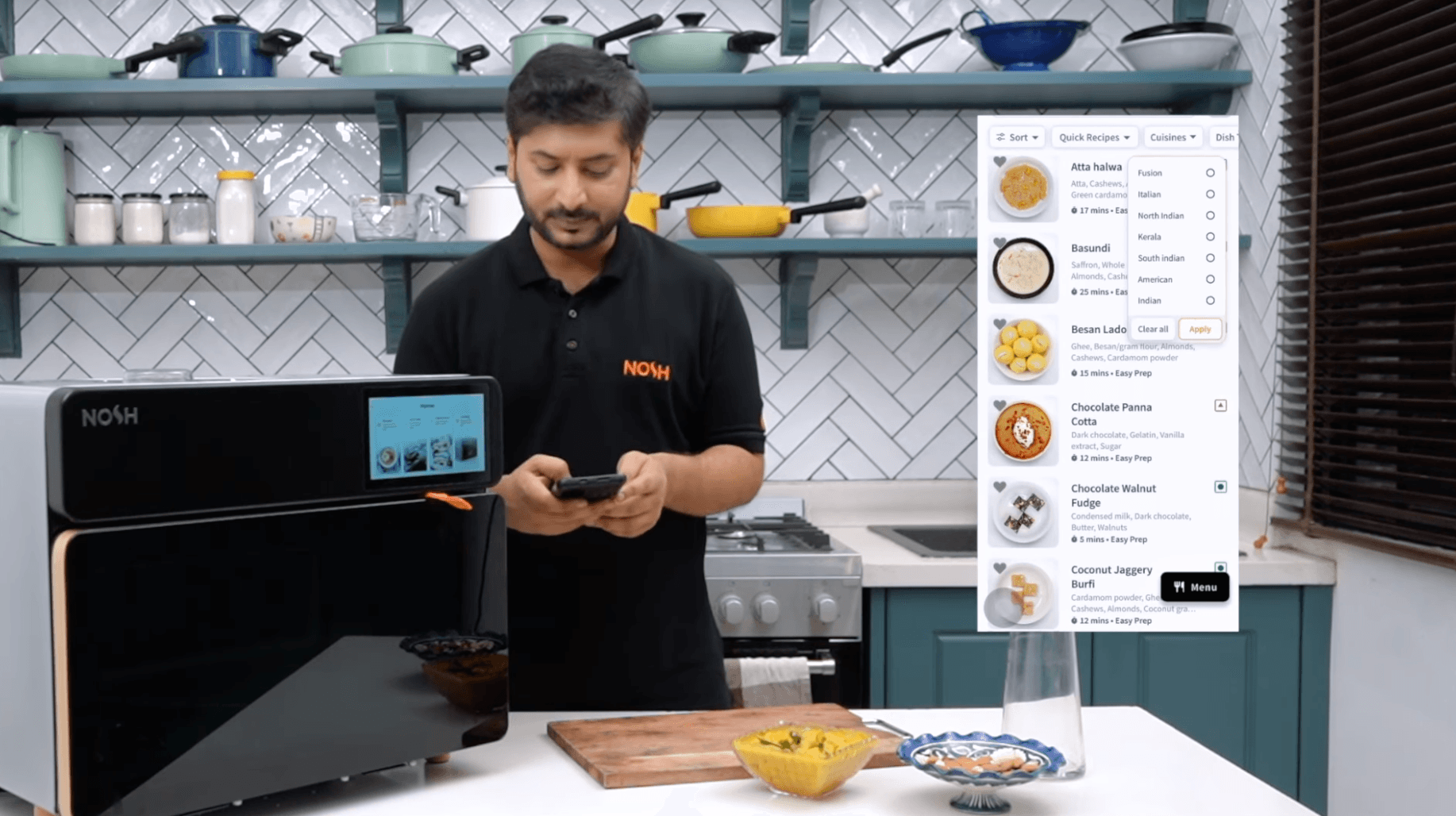 ผู้ใช้ สามารถเลือกเมนู และวัตถุดิบได้จากมือถือ