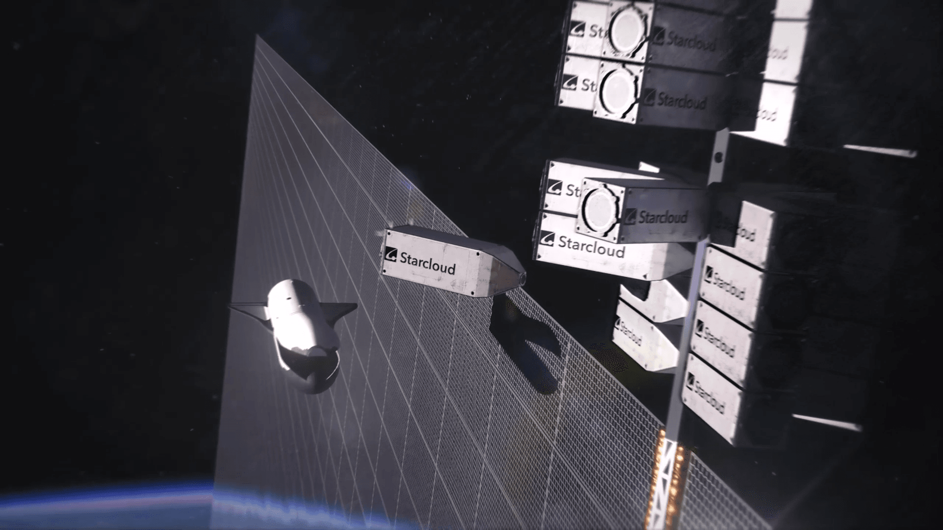 ภาพวาดจำลองโครงสร้างสำหรับศูนย์ข้อมูลขนาดใหญ่บนวงโคจรตามแนวคิดของ Starcloud ภาพจาก Starcloud