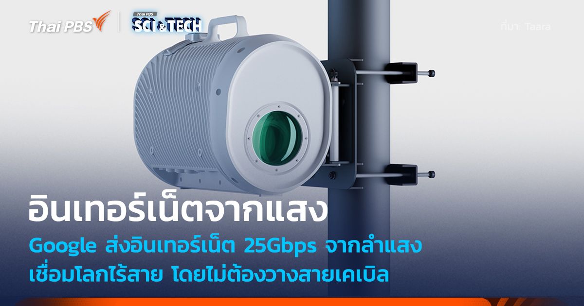 อินเทอร์เน็ตจากแสง! Google ส่งเน็ต 25Gbps เชื่อมโลกไร้สาย โดยไม่ต้องวางสายเคเบิล