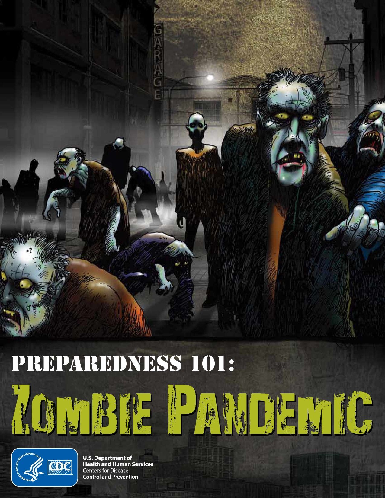 หน้าปกของหนังสือการ์ตูน Preparedness 101: Zombie Pandemic (ภาพจาก: CDC)