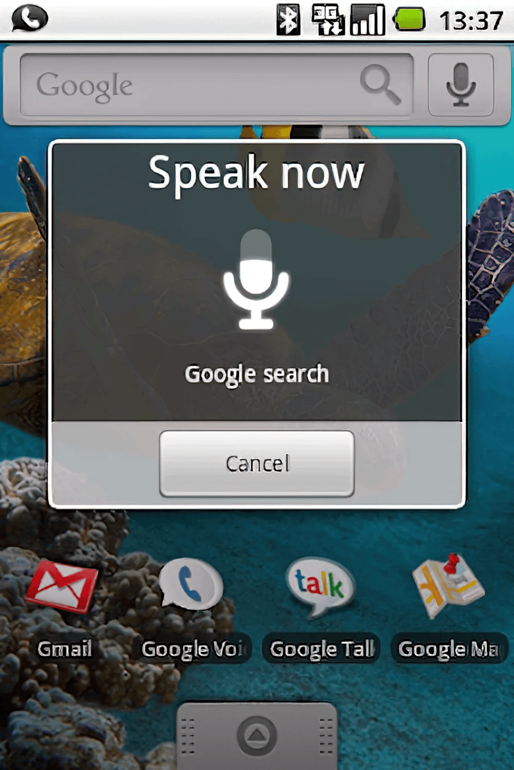 หน้าตาของ Google Voice Search ในยุคแรก (ภาพจาก: Google)
