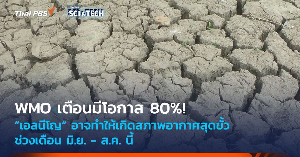 WMO เตือนมีโอกาส 80%! “เอลนีโญ” อาจทำให้เกิดสภาพอากาศสุดขั้ว มิ.ย. - ส.ค. นี้