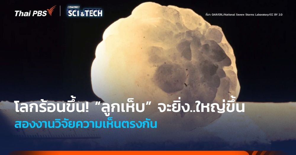 โลกร้อนขึ้น! “ลูกเห็บ” จะยิ่ง..ใหญ่ขึ้น สองงานวิจัยให้ความเห็นตรงกัน