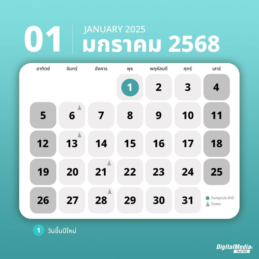 เช็กปฏิทินวันหยุด 2568 | Thai PBS NOW