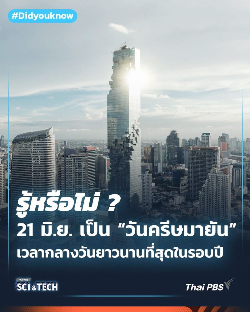 21 มิ.ย. เป็น “วันครีษมายัน” ช่วงเวลากลางวันยาวนานที่สุดในรอบปี