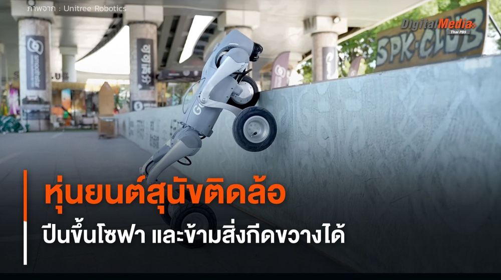 หุ่นยนต์สุนัขติดล้อ ปีนขึ้นโซฟา และเคลื่อนที่ข้ามสิ่งกีดขวางได้