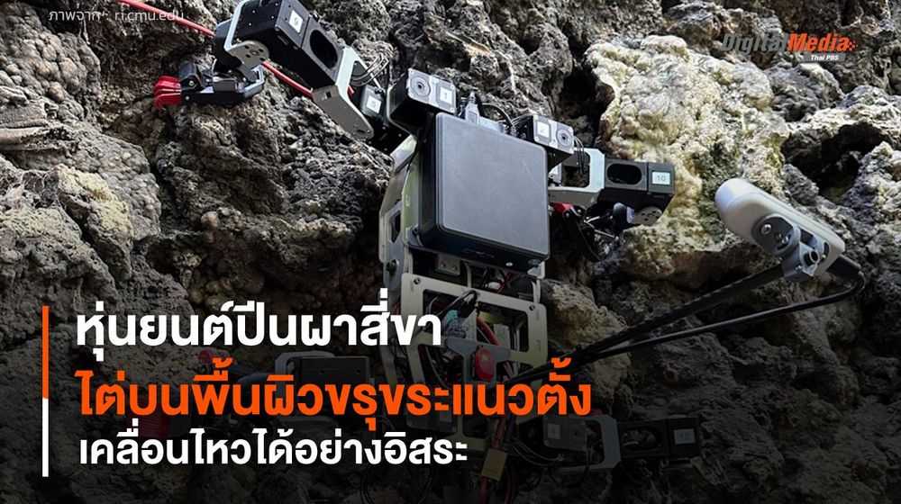 หุ่นยนต์ปีนผาสี่ขา ยึดติดกับพื้นผิวขรุขระแนวตั้ง และเคลื่อนไหวได้อิสระ