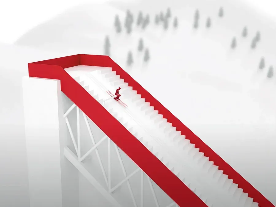 ในการแข่งขันกีฬาโอลิมปิกฤดูหนาวปี 2026 กีฬาสกีกระโดดไกลจะนำเทคโนโลยีทั้งแบบใช้กล้องและแบบใช้เซ็นเซอร์มาใช้ เพื่อให้ประสบการณ์การรับชมมีความสมจริงและแบบเรียลไทม์มากยิ่งขึ้น ภาพจาก Omega